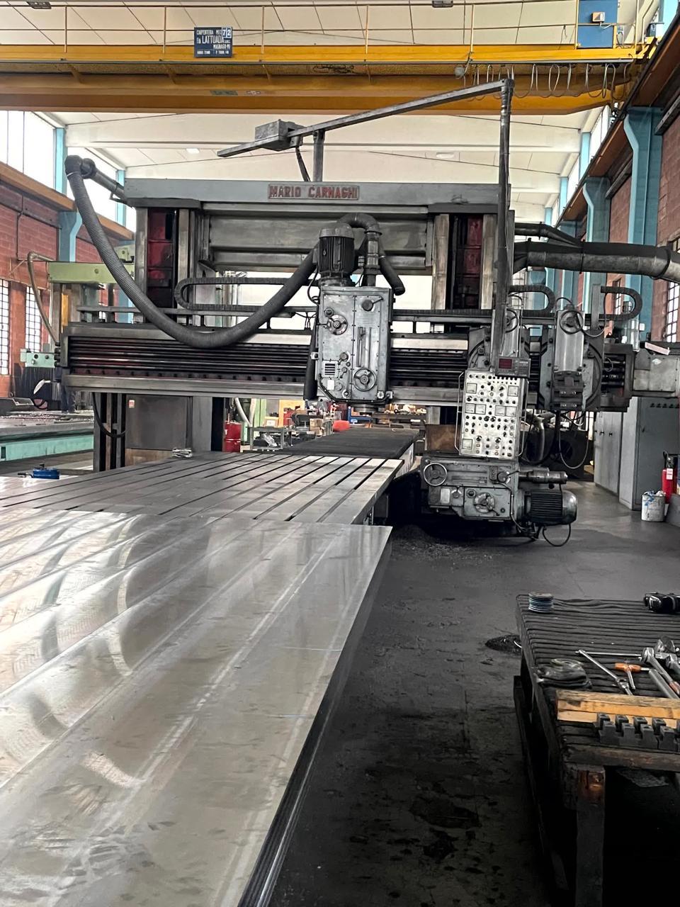 Used Mario Carnaghi Big Plano Miller Table : 12000 x 2200mm, Between Column : 2600mm With 5 Heads