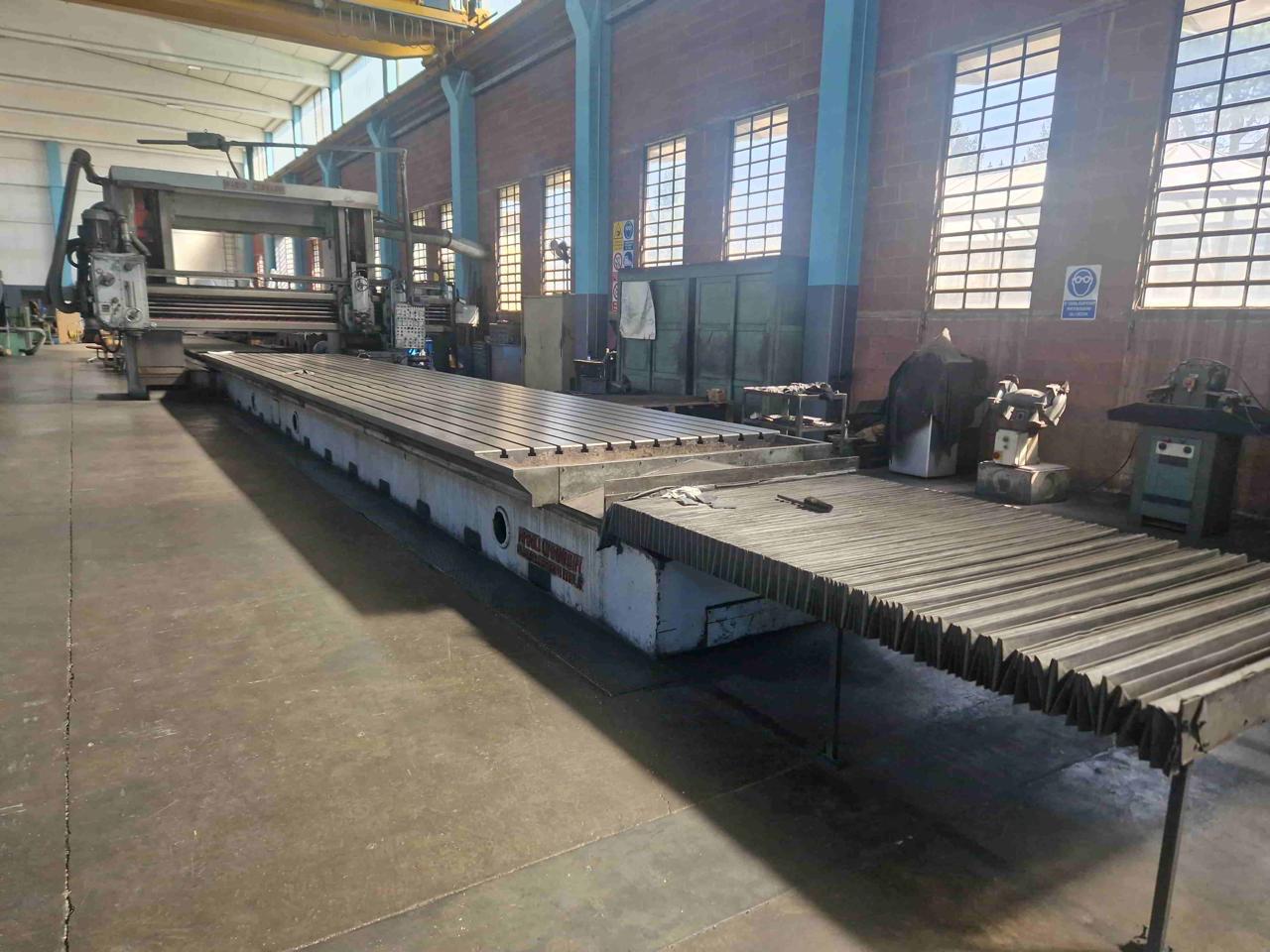 Used Mario Carnaghi Big Plano Miller Table : 12000 x 2200mm, Between Column : 2600mm With 5 Heads