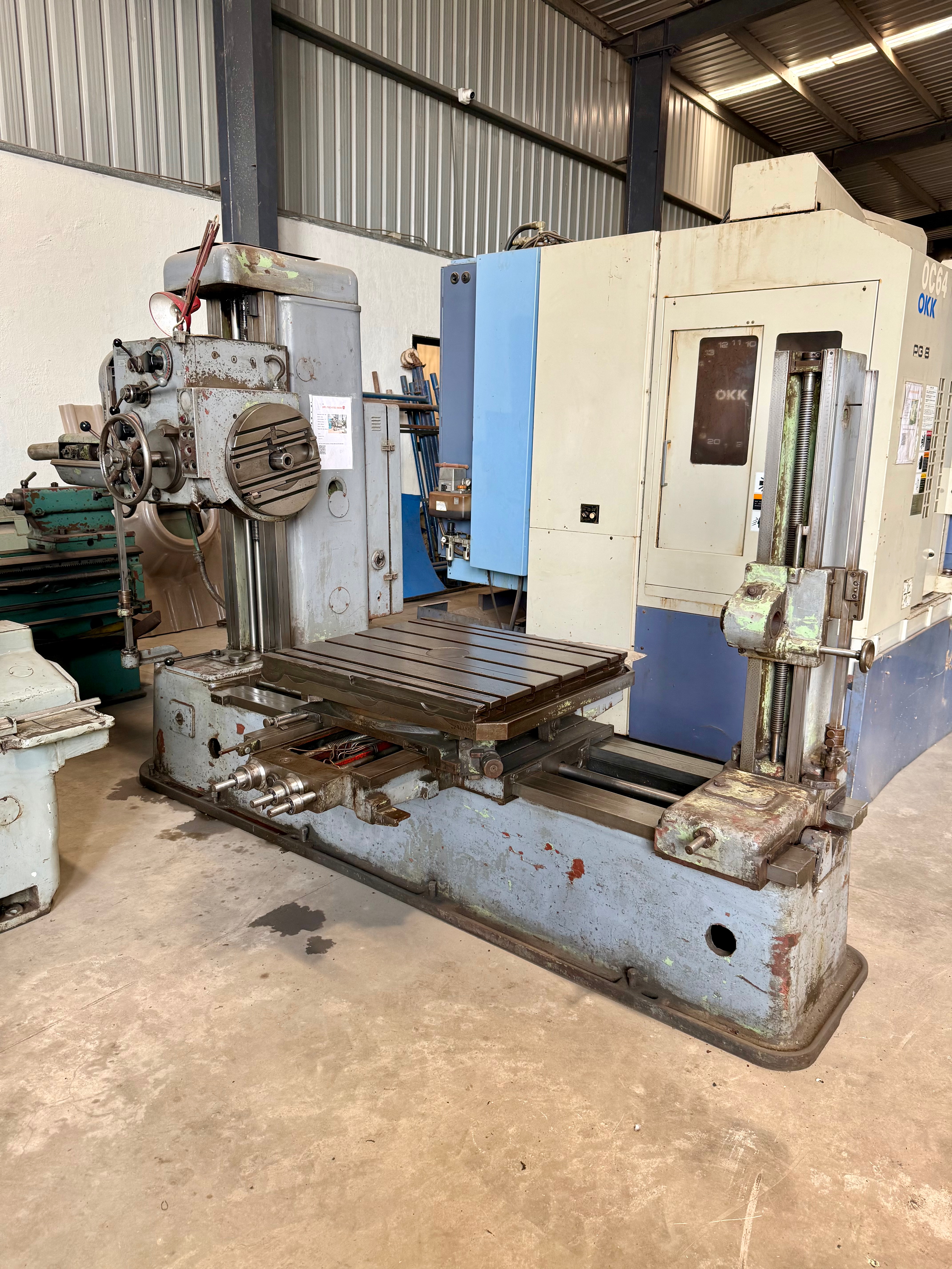 Used TOS H63A H Boring Machine Spindle : 63mm With Facing Chuck, tailstock
