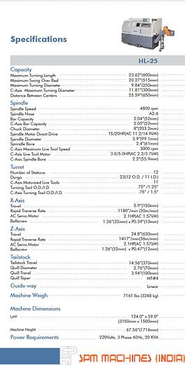 Used Femco HL25 CNC Turning Chuck 200 x 650mm Between Center - Year : 2006, Fanuc Oitc