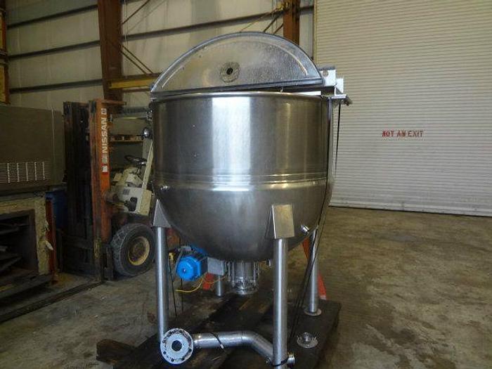 Used HAMILTON "300" GAL. "DIRECT" STEAM KETTLE STATIONARY, DUAL AGITATION & SCRAPE SURFACE, (#826C)