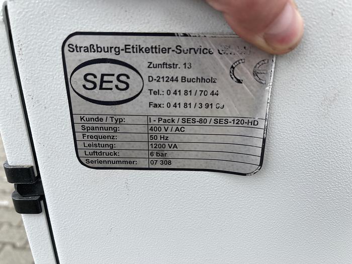Gebraucht Etikettiermaschine für Selbstklebe-Etiketten, Fabrikat SES, Typ SES-80 / SES - 120 HD, Bj. 2007