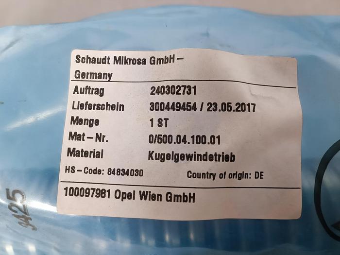 Geschliffener Präzisions Kugelgewindetrieb, D50mm, 1725mm, Schaudt Mikrosa, neu