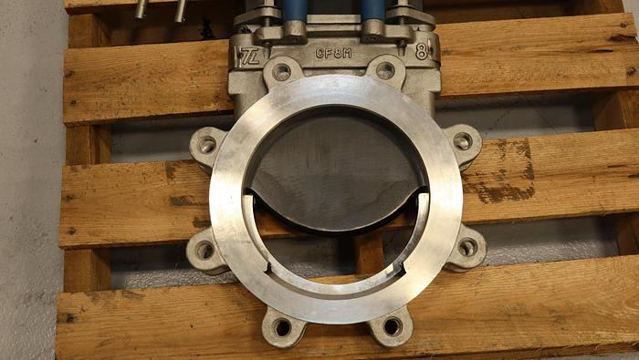 Used True Line 8" Air Operated Knife Gate Valve #44593