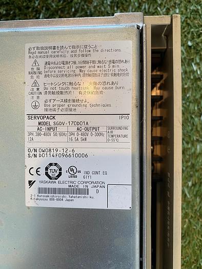 Used Yaskawa Servopak Drive SGDV-170D01A