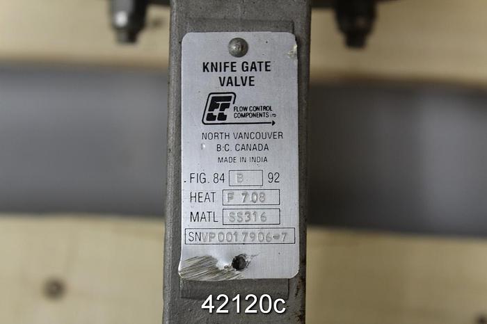 Used FLS 6" Hand Operated Knife Gate Valve #42120