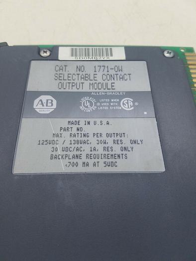 Used Allen Bradley 1771-OW Selectable Contact Output Module