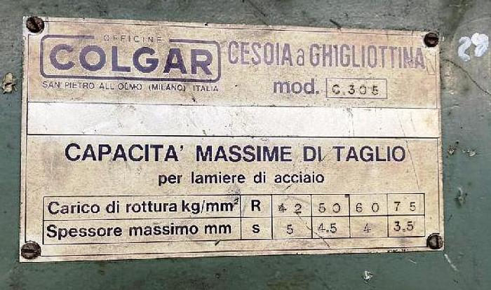 Usato CESOIA COLGAR 3000X5