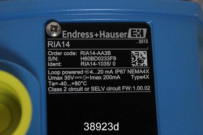 Unused Endress & Hauser RIA14-AA3B Loop Powered Field Indicator #38923