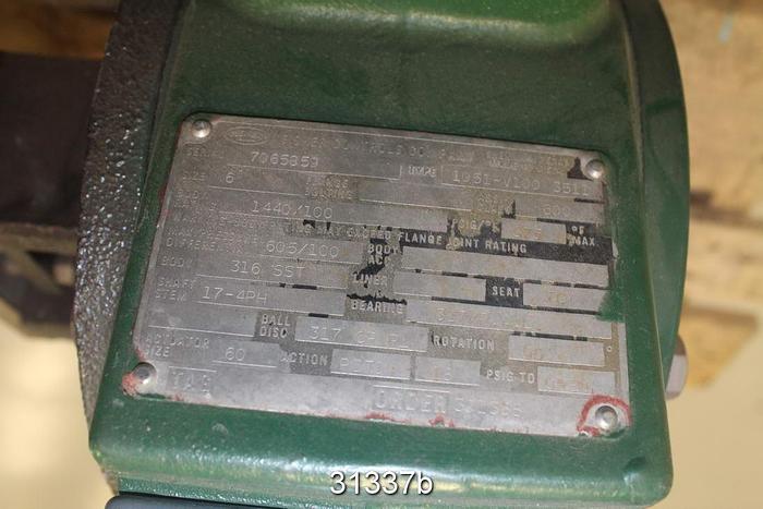 Unused Fisher V100 Fisher 6" Vee-Ball Control Valve #31337