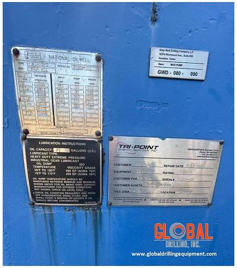 Used NOV A1400-PT Triplex Mud Pump