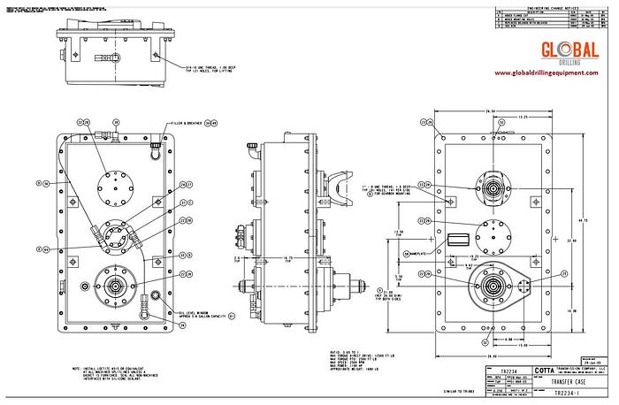 Used Item 0739 : Cotta TR2234-1 Transfer Case / Gear Reduction Box