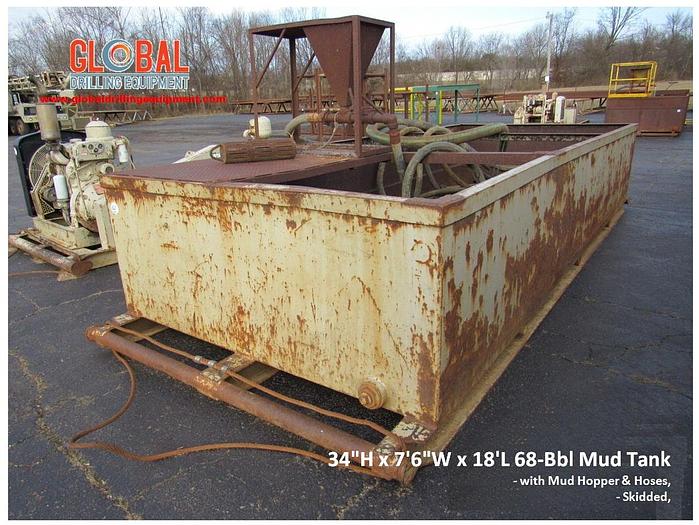 Used Item 10008 - 34"H x 7'6"W x 18'L 68-Bbl Mud Tank