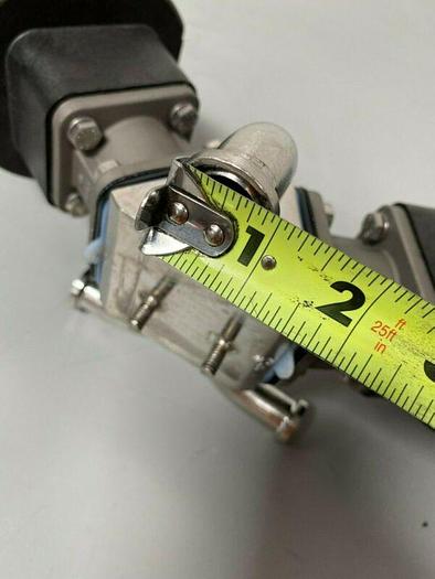 Used 2 ITT Sherotec 3-way Stainless Steel Valves w/  Position Monitor & 3/4" Sanitary