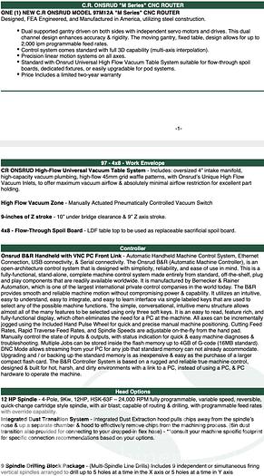 Used CR Onsrud 4 x 8 CNC Router