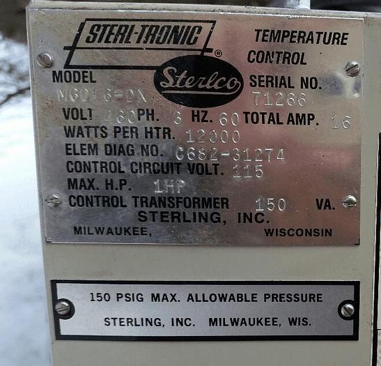 Used 12 KW STERLCO HOT OIL HEATER – 1 ZONE