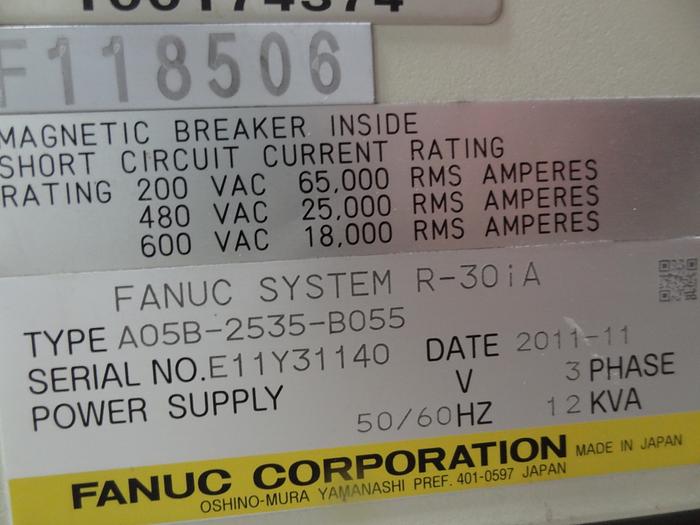 Used FANUC R2000iB/210F 6 AXIS CNC ROBOT W/R30iA CONTROLS