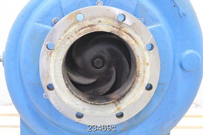 Used Goulds 3175 Pump, 3175M, 6X8X18, 5-Vane Impeller, 16" Impeller Diameter, Ss Casing, Ss Impeller, Ss Stuffing Box, Ss Suction Side Plate, Packing #23469