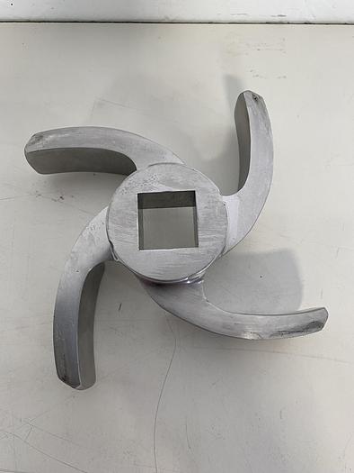 Used 6" Stainless Steel Impeller Blade, 4 Blade w/ 1" Square Bore