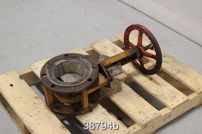 Used T. Mcavity And Sons 6" Hand Operated Knife Gate Valve, 6.75" Face to Face #38794