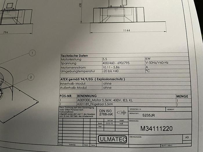 Gebraucht 2017 ULMATEC Absaugtechnik Industrieentstauber IEP 50-4-3 / 5,5 MD