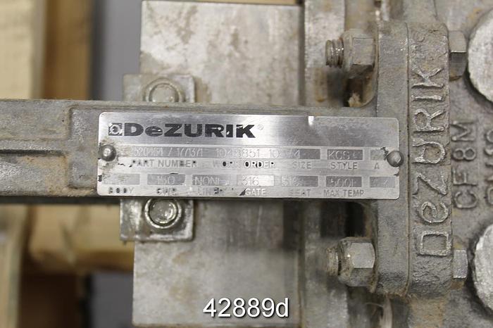 Used Dezurik 4" Hand Operated Knife Gate Valve #42889