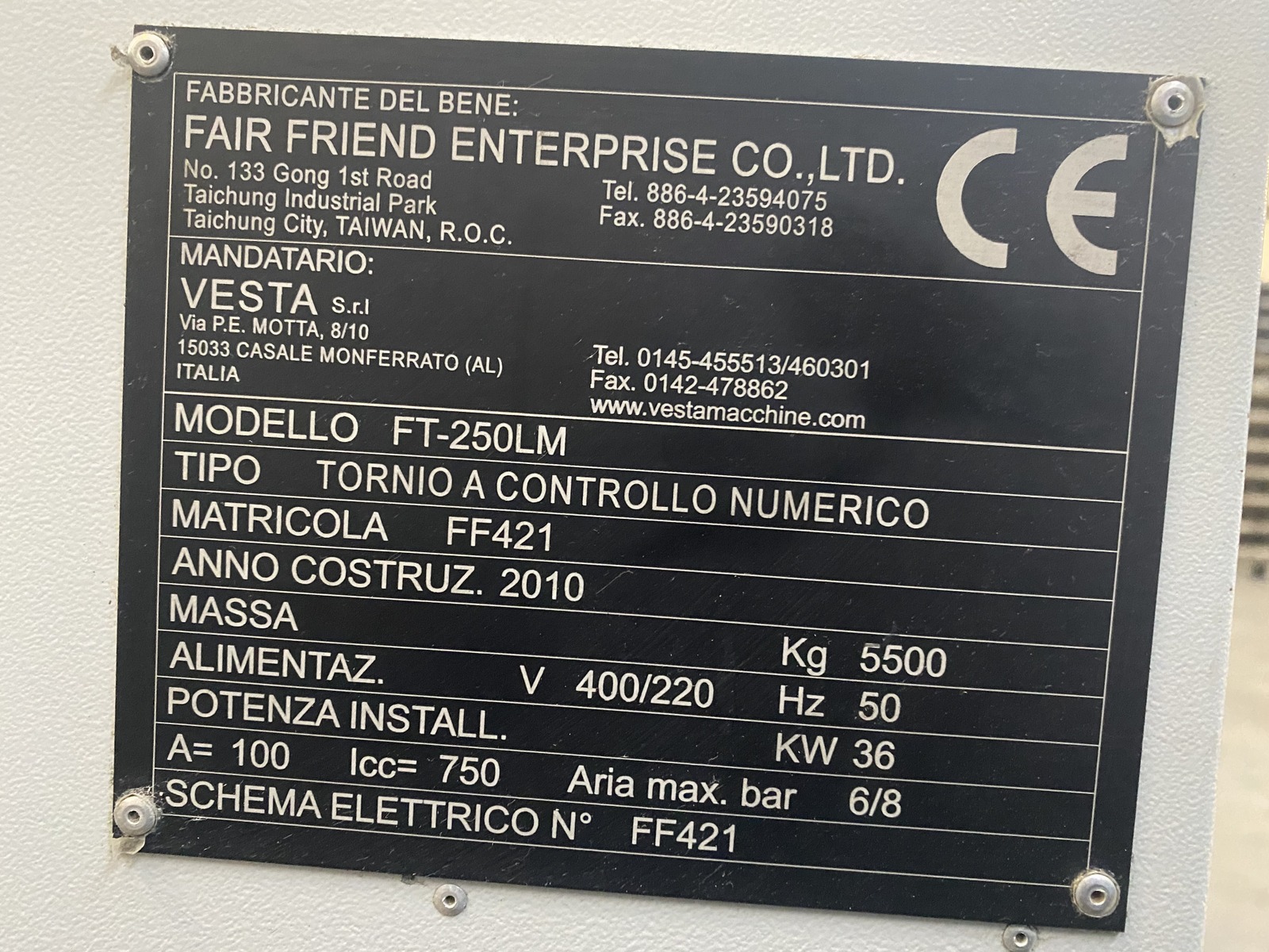 Refurbished 2010 FEELER FT-250LM