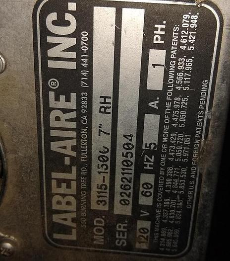 Used :Labelaire 3115 labeler 7"