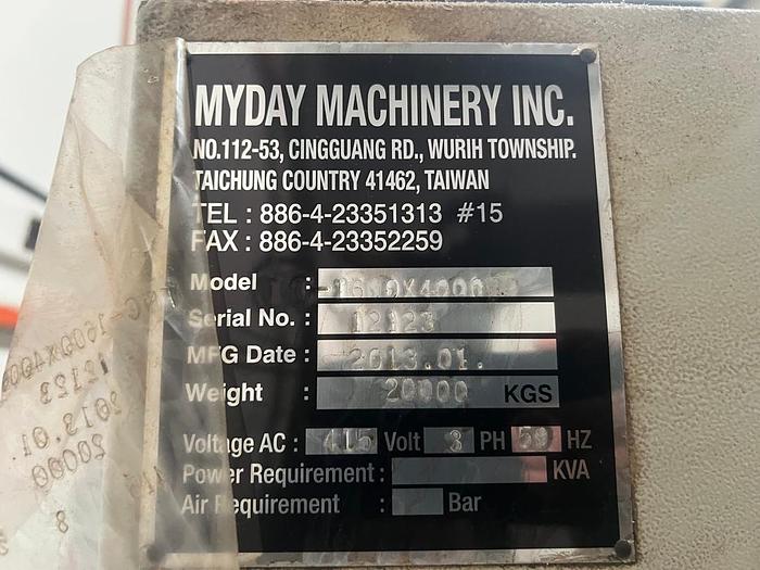 Used Myday 1600x4000 CNC Lathe