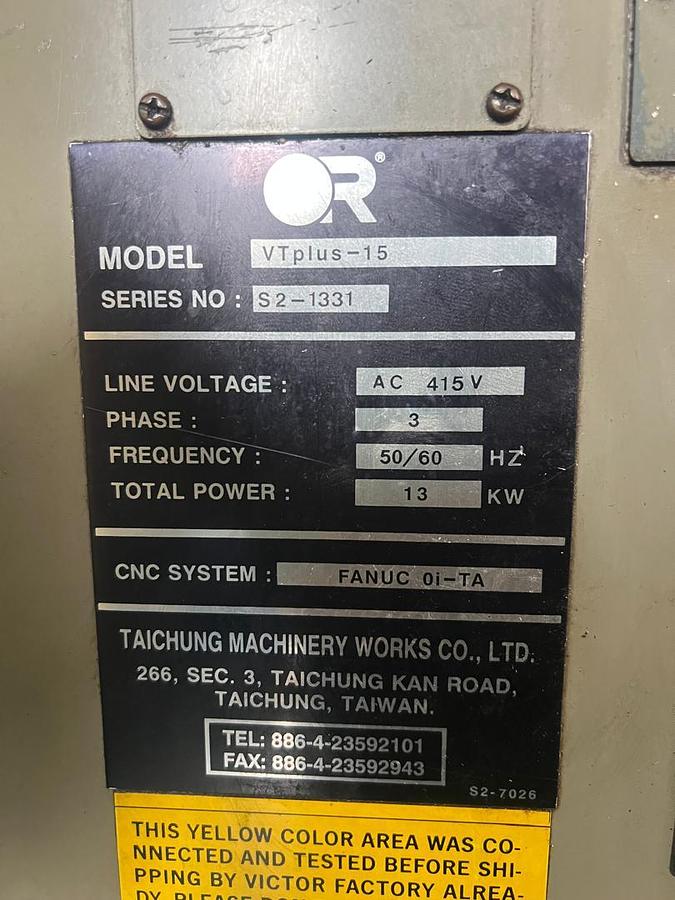 Used Victor VTPlus-15 CNC Lathe