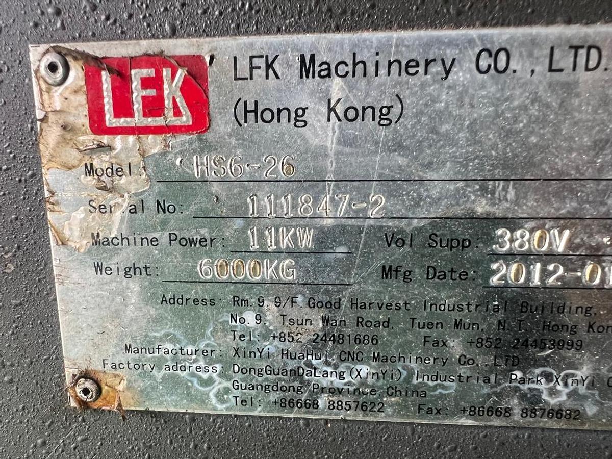 Used LFK HS6-26 Hydraulic Shearing Machine