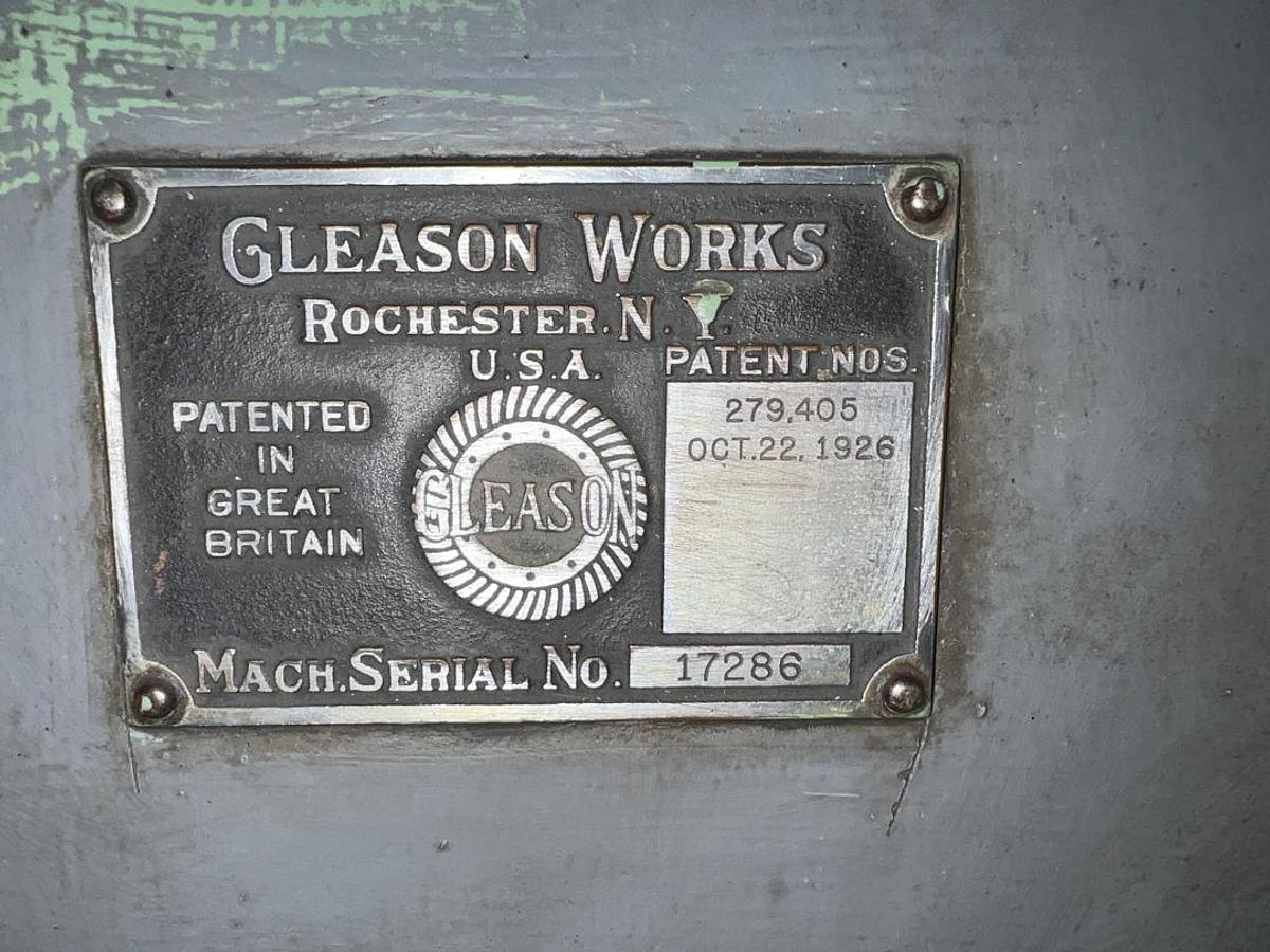 Used Gleason Bevel Gear Machine Year 1926