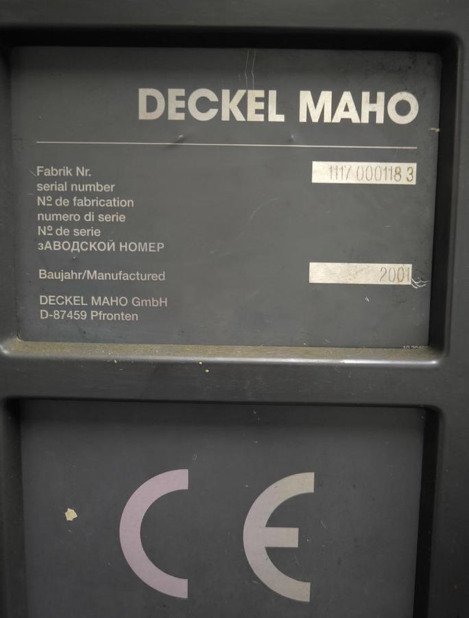 Used Deckel Maho DMU80 P Hi-Dyn Full 5 Axis Universal Machining Center Year 2001