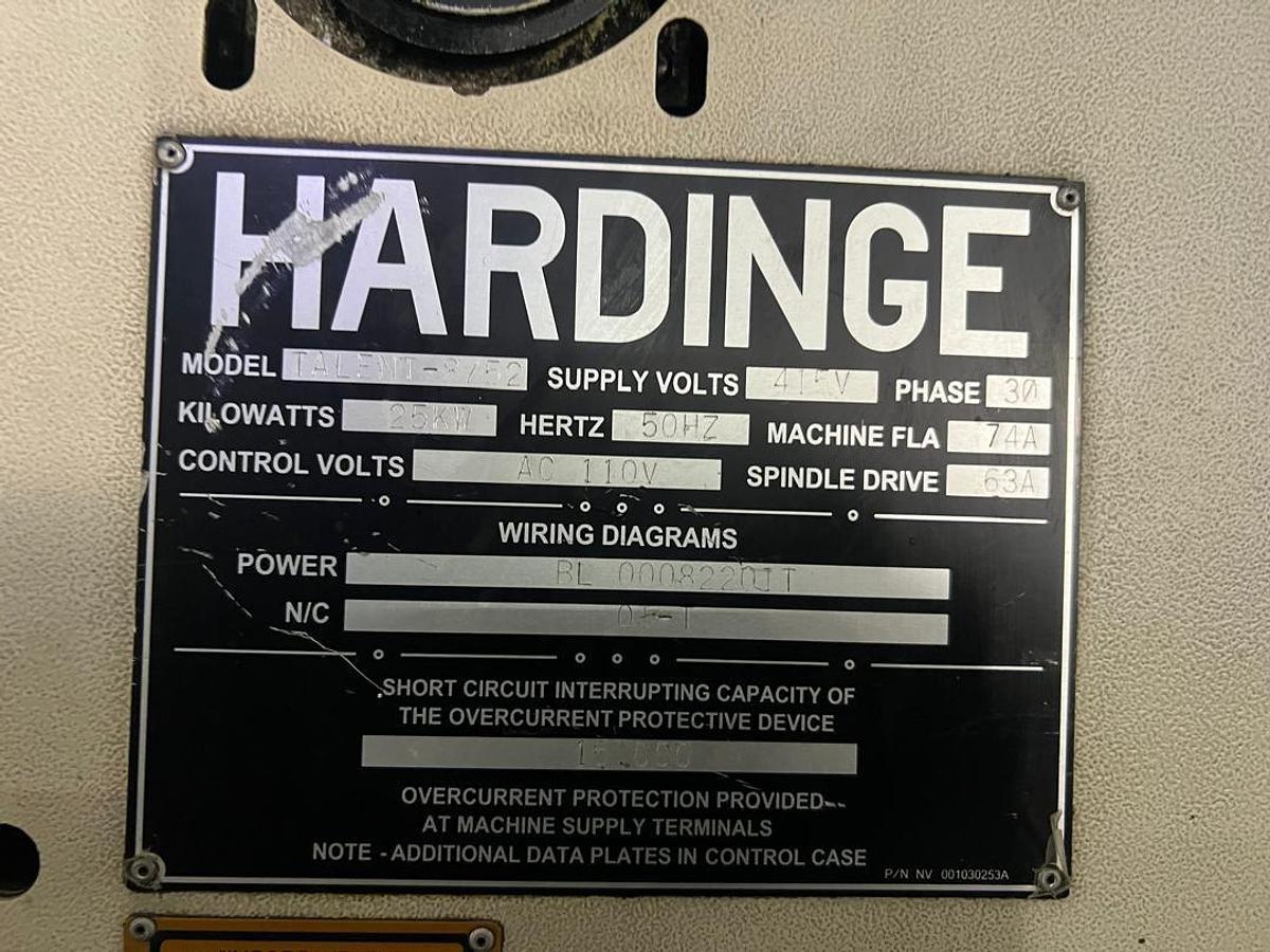 Used Hardinge Talent 8/52 CNC Lathe Year 2003