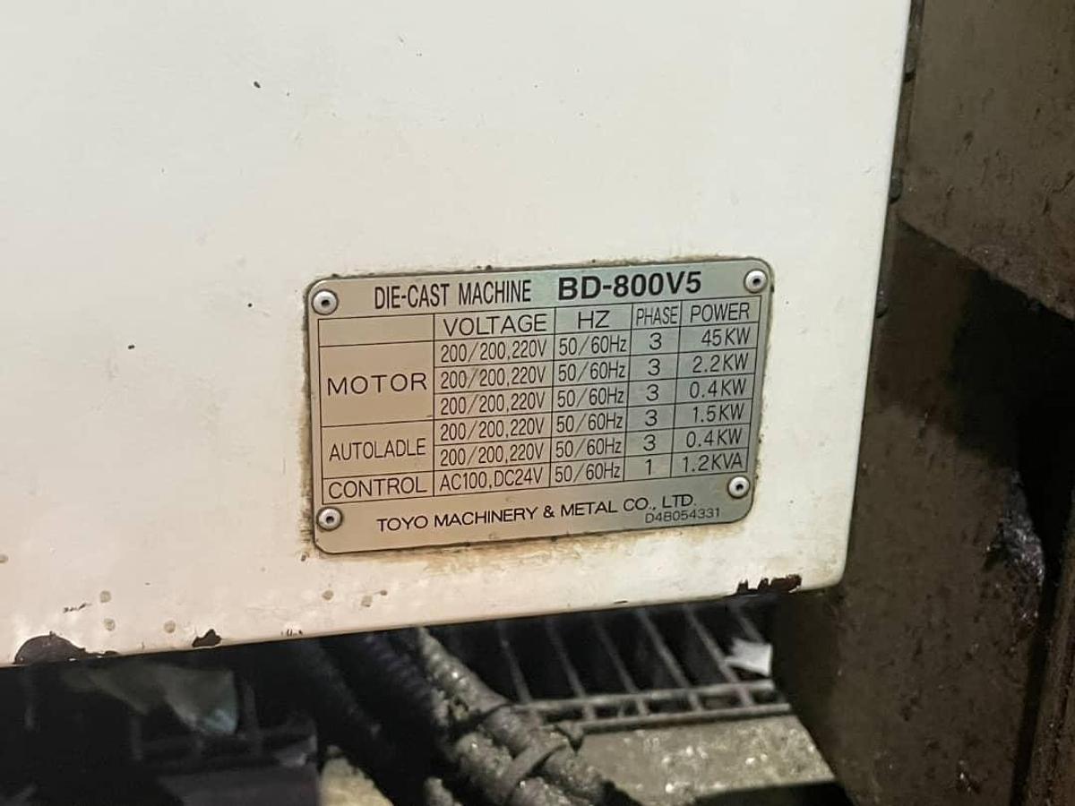 Used Toyo BD-800V5 Die Casting Machine Year 2011