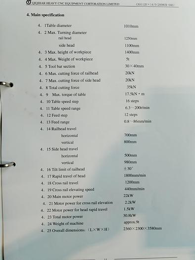 Used Qiqihar Vertical Turning Lathe 