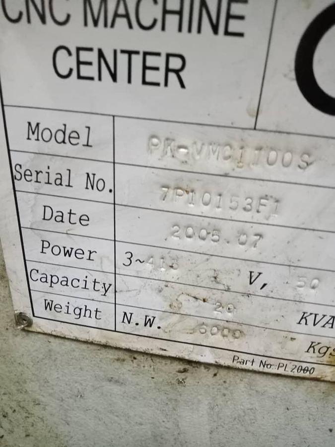 Used Pinnacle VMC1100S Vertical Machining Center Year 2005