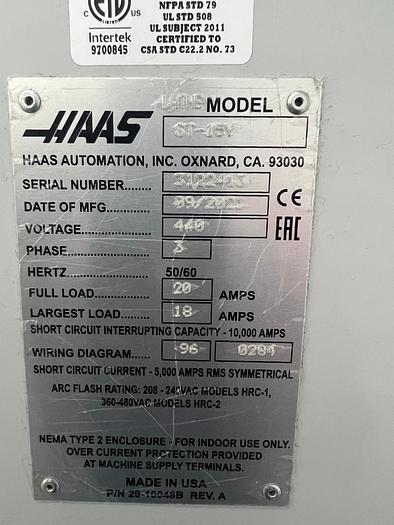 Used HAAS ST-15Y Year 2021 CNC Lathe