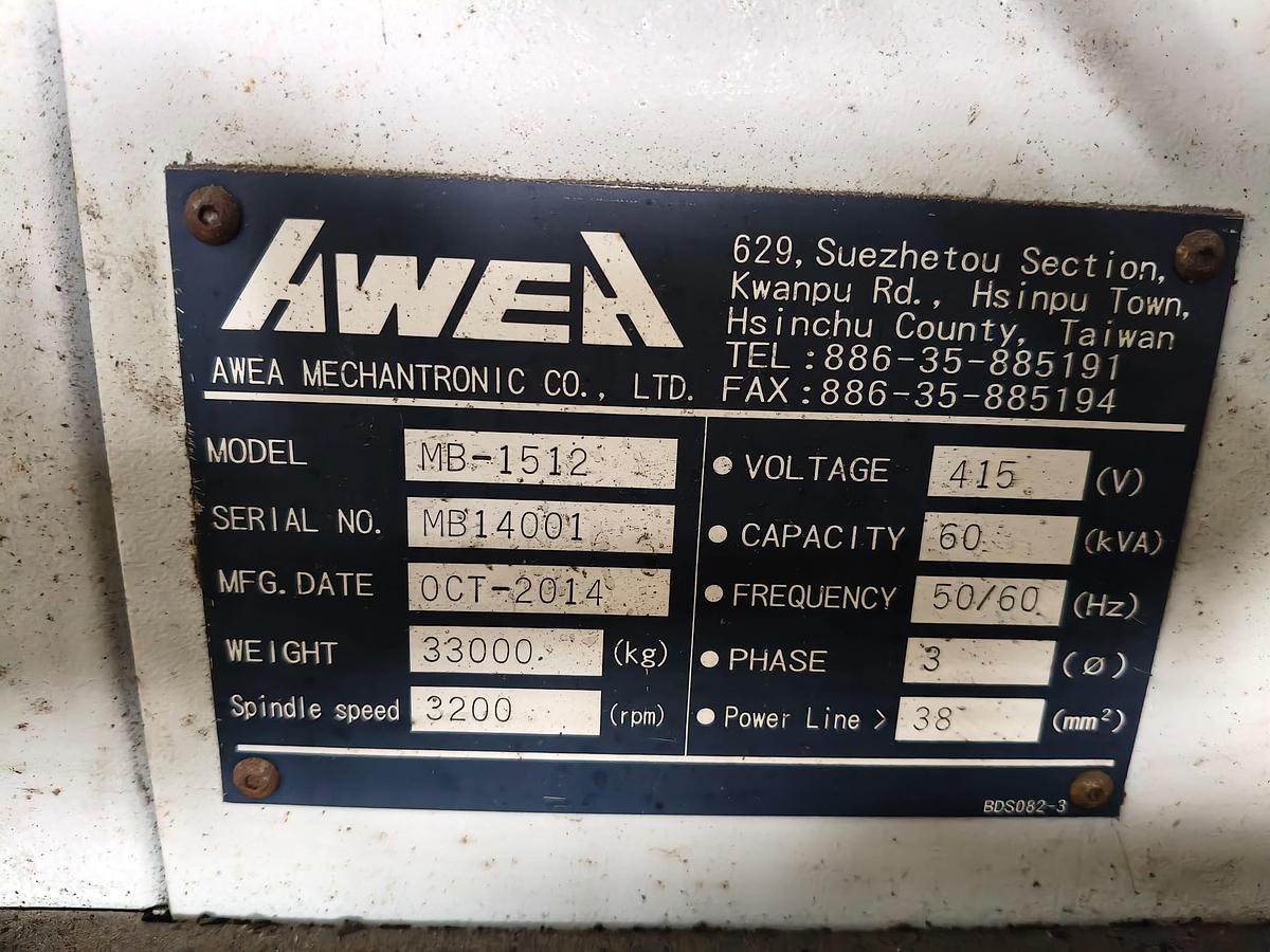 Used Yama Seiki AWEA MB-1512 Horizontal Machining Center Year 2014