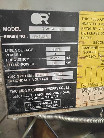 Used Year 1999 Victor 105 CNC Milling Machine