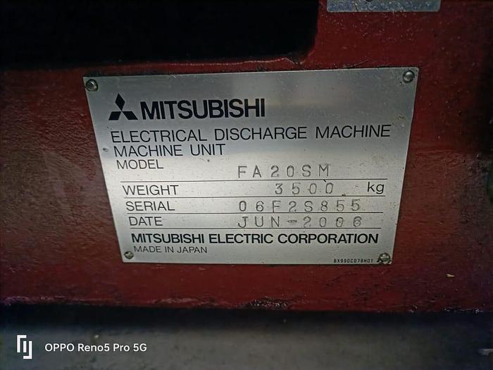 Used Mitsubishi FA20SM Year 2006 Wire Cutting Edm Machine 
