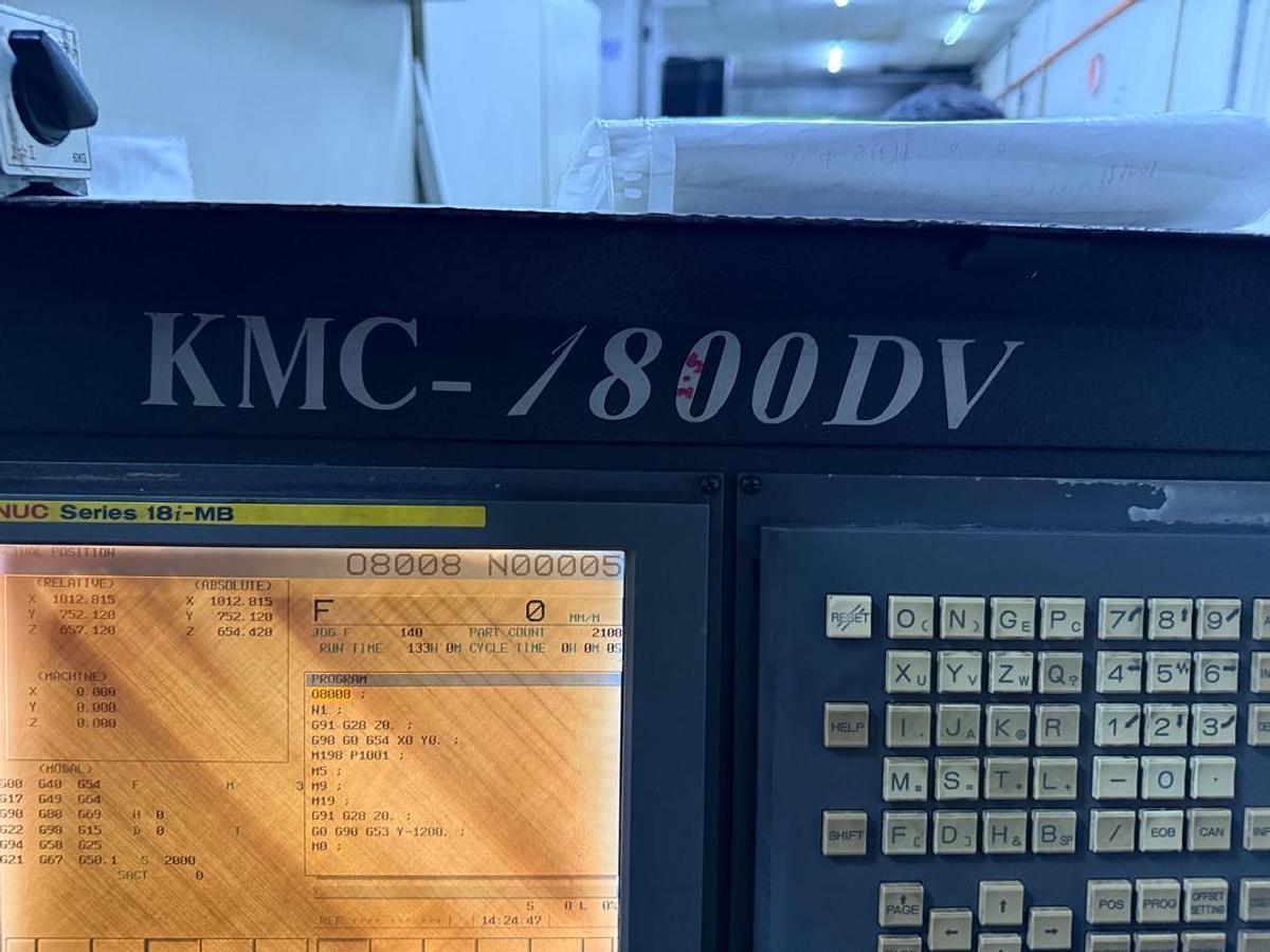 Used Kao Ming KMC-1800DV Double Column Maching Center Year 2010