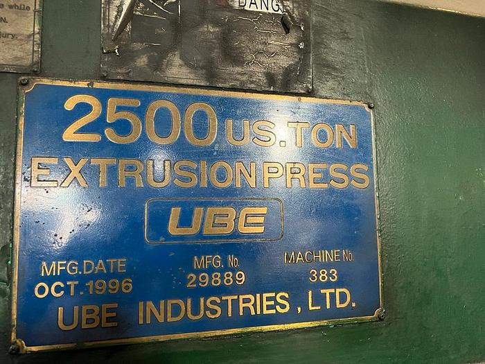 Used UBE 2500T Year 1996 Die Casting Machine 