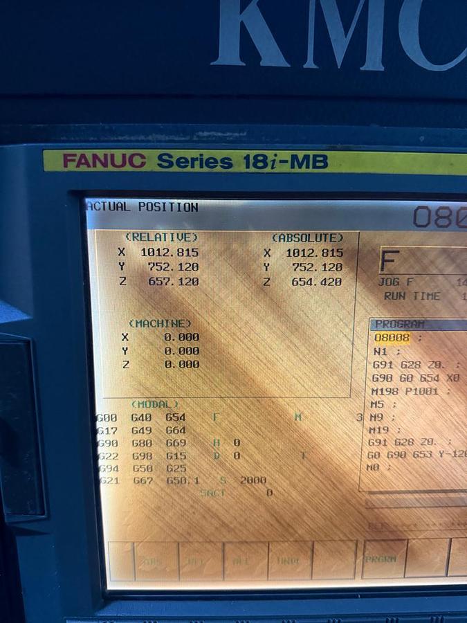 Used Kao Ming KMC-1800DV Double Column Maching Center Year 2010