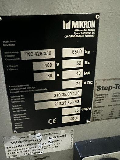 Used MIKRON VCP 800 Vertical Machining Center