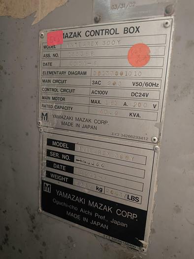 Used Year 2001 Mazak Integrax 300Y Universal CNC Turn-Mill Center