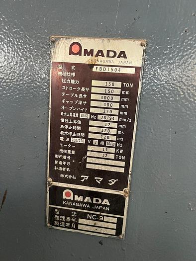 Used AMADA FBD1504 Year 1990 Press Brakes 