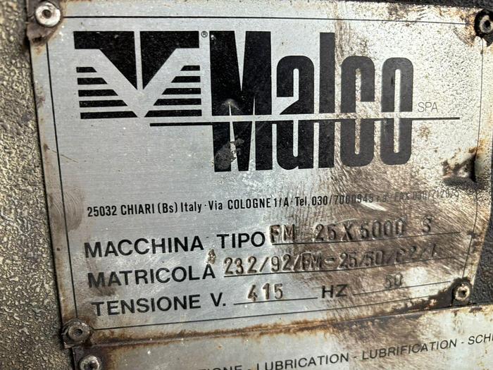 Used Boldrino 170T and Malco FM25x5000 Flanging and Dishing Machine