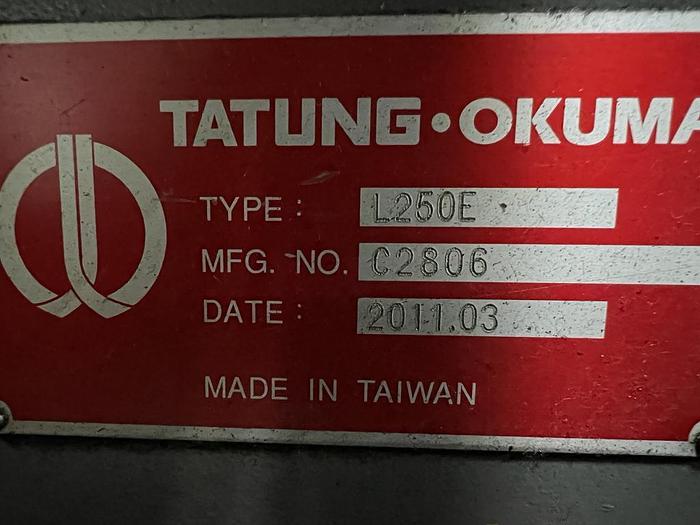 Used TATUNG OKUMA L250E Year 2011 Cnc Lathe