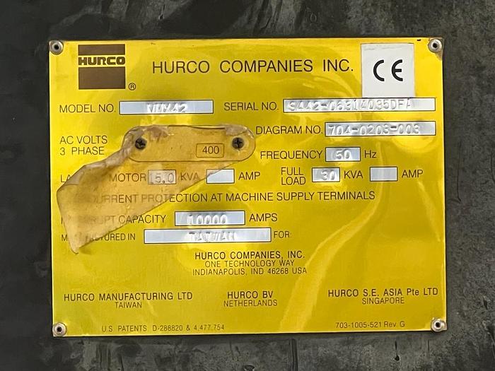 Used HURCO VMX42 Year 2005 Vertical Machining Center 